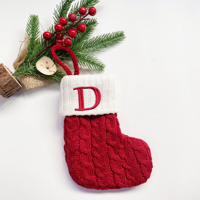 Χριστουγεννιάτικες κάλτσες Κόκκινες χιονονιφάδες γράμματα αλφαβήτου Χαρούμενα χριστουγεννιάτικα στολίδια για το σπίτι 2022 Χριστούγεννα Navidad Γενέθλια δώρα Πρωτοχρονιάς 2023