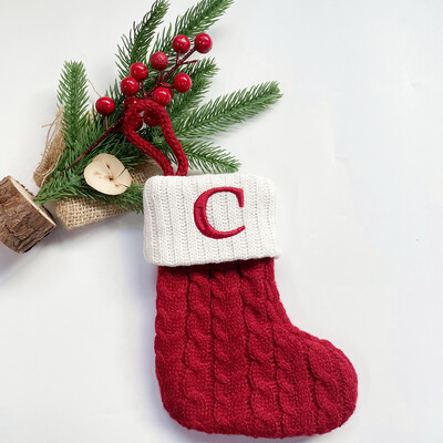 Χριστουγεννιάτικες κάλτσες Κόκκινες χιονονιφάδες γράμματα αλφαβήτου Χαρούμενα χριστουγεννιάτικα στολίδια για το σπίτι 2022 Χριστούγεννα Navidad Γενέθλια δώρα Πρωτοχρονιάς 2023