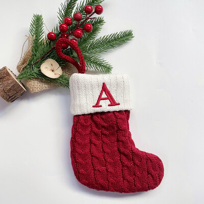 Χριστουγεννιάτικες κάλτσες Κόκκινες χιονονιφάδες γράμματα αλφαβήτου Χαρούμενα χριστουγεννιάτικα στολίδια για το σπίτι 2022 Χριστούγεννα Navidad Γενέθλια δώρα Πρωτοχρονιάς 2023