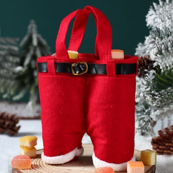 Χριστουγεννιάτικο μη υφαντό παντελόνι Elf Portable Candy Bag Marry Christmas Decoration for Home 2024 Navidad Natal Noel Happy New Year 2025