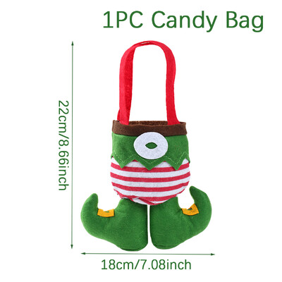 Χριστουγεννιάτικο μη υφαντό παντελόνι Elf Portable Candy Bag Marry Christmas Decoration for Home 2024 Navidad Natal Noel Happy New Year 2025