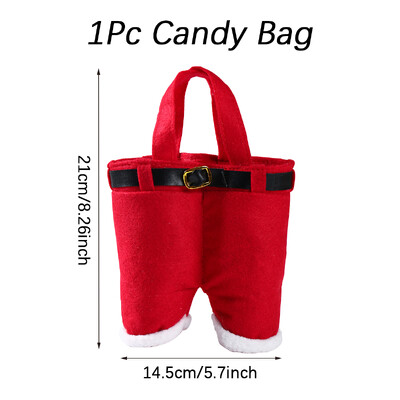 Χριστουγεννιάτικο μη υφαντό παντελόνι Elf Portable Candy Bag Marry Christmas Decoration for Home 2024 Navidad Natal Noel Happy New Year 2025