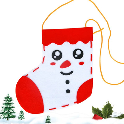 Bērnu DIY Ziemassvētku zeķu materiālu komplekts Puzles spēle Roku darbs Rotaļlieta Agrīnās izglītības izglītojoša rotaļlieta bērniem Amatniecības dāvana Ziemassvētku dekors