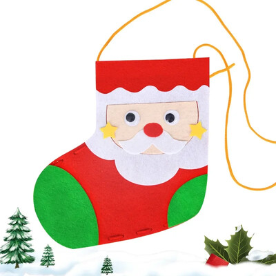 Bērnu DIY Ziemassvētku zeķu materiālu komplekts Puzles spēle Roku darbs Rotaļlieta Agrīnās izglītības izglītojoša rotaļlieta bērniem Amatniecības dāvana Ziemassvētku dekors