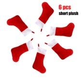 6gab Ziemassvētku zeķes Izsmalcinātas plīša piekarināmas zeķes Kamīna rotājums Ziemassvētku eglītes dekors Liela ietilpība brīvdienām