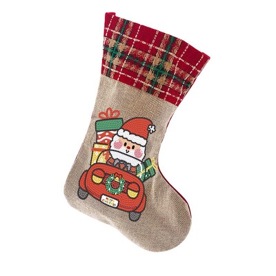 Ziemassvētku Zeķes Zeķes Dāvanas Konfekšu maisiņš Alnis Ziemassvētku eglītes Briežu apdruka Kabatas piekarināmais rotājums Jaungada Ziemassvētku rotājumi