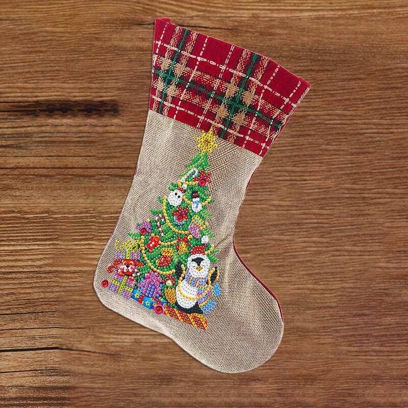 Ziemassvētku Zeķes Zeķes Dāvanas Konfekšu maisiņš Alnis Ziemassvētku eglītes Briežu apdruka Kabatas piekarināmais rotājums Jaungada Ziemassvētku rotājumi