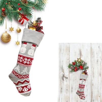 Μάλλινες χριστουγεννιάτικες κάλτσες Elk Snowflake Design Κάλτσες Στολίδια Φωτεινά χρώματα Πλεκτές κάλτσες Χριστουγεννιάτικα διακοσμητικά για