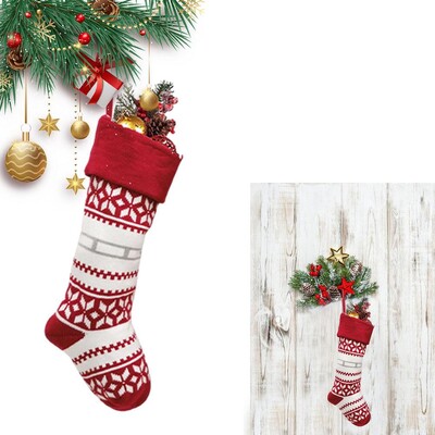 Μάλλινες χριστουγεννιάτικες κάλτσες Elk Snowflake Design Κάλτσες Στολίδια Φωτεινά χρώματα Πλεκτές κάλτσες Χριστουγεννιάτικα διακοσμητικά για