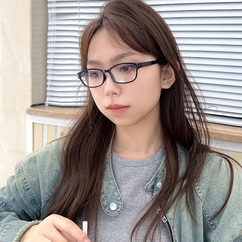 Retro skaitymo akiniai moterims, juodai mėlynai šviesą blokuojantys akiniai kvadratiniai rėmeliai optiniai akiniai Harajuku akiniai