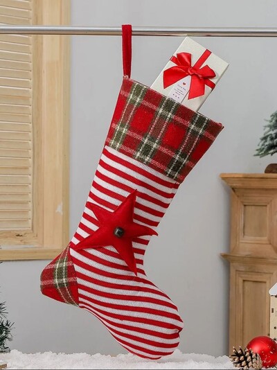 Határon átnyúló karácsonyi harisnya karácsonyi kötött ajándék harisnya medál karácsonyi ajándék zacskó karácsonyi dekoráció kellékek