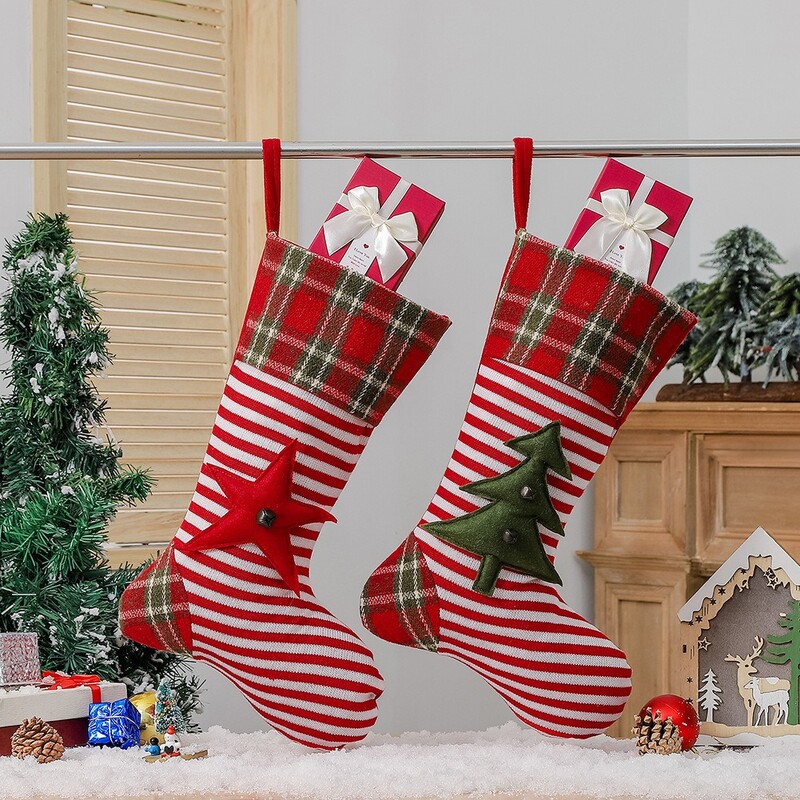 Határon átnyúló karácsonyi harisnya karácsonyi kötött ajándék harisnya medál karácsonyi ajándék zacskó karácsonyi dekoráció kellékek