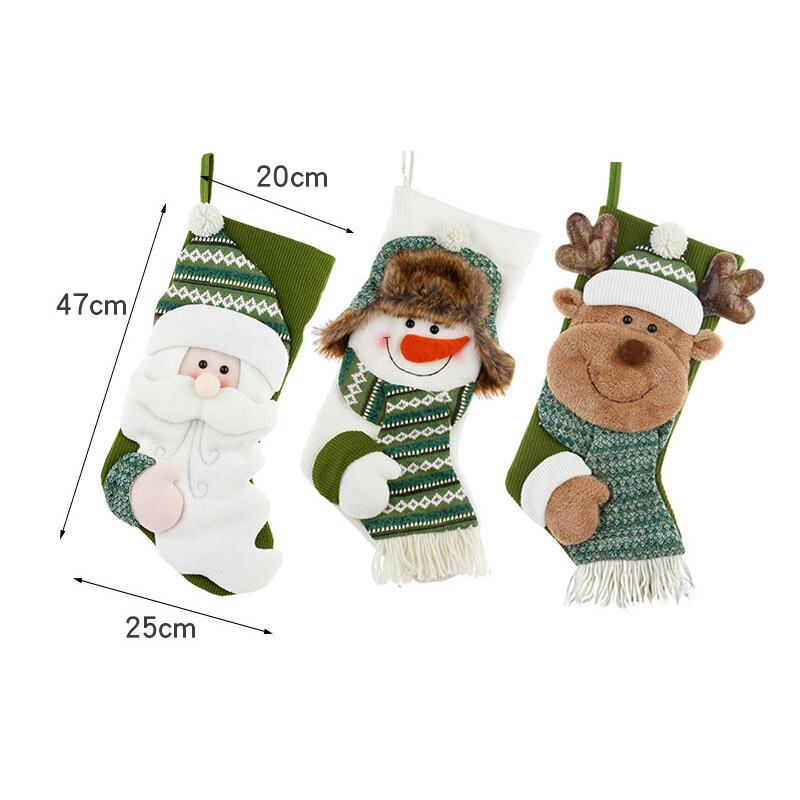 Naujos žalios kalėdinės kojinės kalėdinės dekoracijos kabantys papuošalai saldainiai kojinės dovanos kojinės Kalėdų senelis sniego senelis kalėdinės dovanos