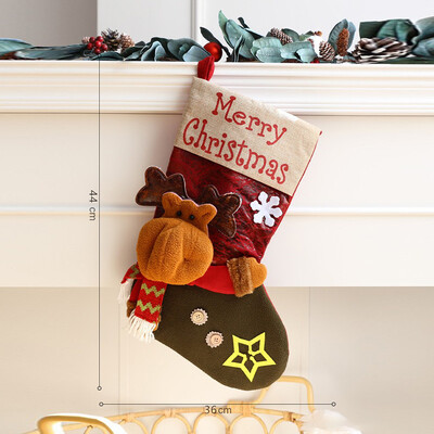 Χριστουγεννιάτικη διακόσμηση Κάλτσες Λούτρινα μαλακά Άγιος Βασίλης Χιονάνθρωπος Τάρανδος Χριστουγεννιάτικες κάλτσες Παιδικές τσάντες δώρου καραμέλα Δώρο Πρωτοχρονιάς