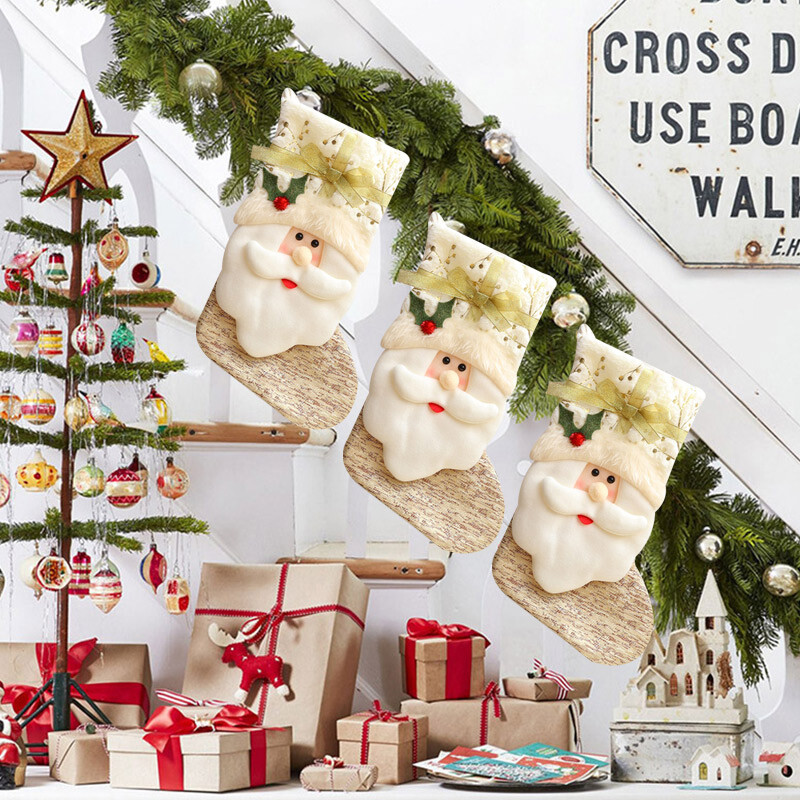 Χριστουγεννιάτικη διακόσμηση Κάλτσες Λούτρινα μαλακά Άγιος Βασίλης Χιονάνθρωπος Τάρανδος Χριστουγεννιάτικες κάλτσες Παιδικές τσάντες δώρου καραμέλα Δώρο Πρωτοχρονιάς