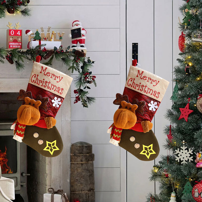 Χριστουγεννιάτικη διακόσμηση Κάλτσες Λούτρινα μαλακά Άγιος Βασίλης Χιονάνθρωπος Τάρανδος Χριστουγεννιάτικες κάλτσες Παιδικές τσάντες δώρου καραμέλα Δώρο Πρωτοχρονιάς