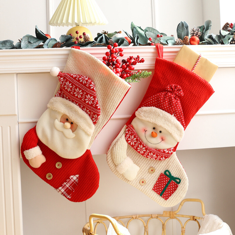Χριστουγεννιάτικη διακόσμηση Κάλτσες Λούτρινα μαλακά Άγιος Βασίλης Χιονάνθρωπος Τάρανδος Χριστουγεννιάτικες κάλτσες Παιδικές τσάντες δώρου καραμέλα Δώρο Πρωτοχρονιάς