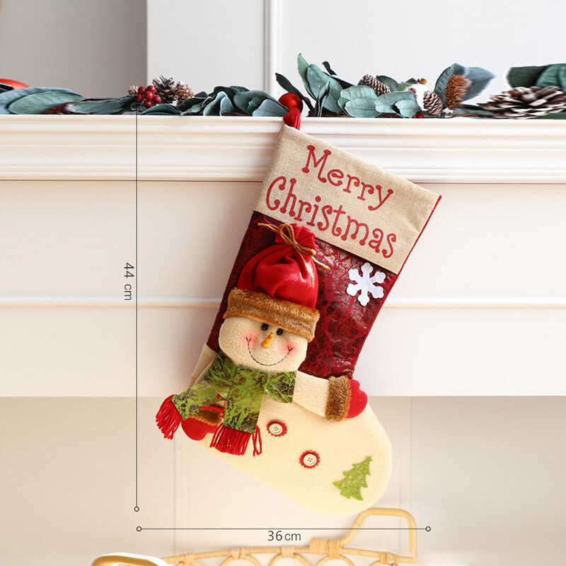 Χριστουγεννιάτικη διακόσμηση Κάλτσες Λούτρινα μαλακά Άγιος Βασίλης Χιονάνθρωπος Τάρανδος Χριστουγεννιάτικες κάλτσες Παιδικές τσάντες δώρου καραμέλα Δώρο Πρωτοχρονιάς