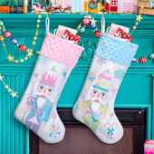 Χριστουγεννιάτικες κάλτσες δώρου στρατιωτών καρυδιάς Παιδικές ροζ μπλε χριστουγεννιάτικες κάλτσες καραμέλα τσάντα Καλά Χριστούγεννα για το σπίτι Κρεμαστό Δώρο Πακέτο 2025