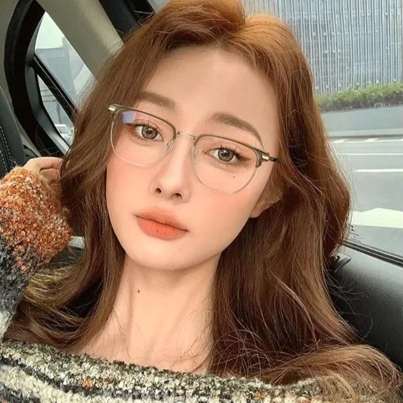 Nauji madingi anti-mėlyni akiniai moterims, vyriški, retro pusrėminiai plokščiapadžiai akiniai moteriški, itin lengvi anti-UV akiniai