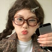 Retro kvadrātveida ovāls rāmis Pretzils Gaismas Brilles Sarkans Biezs Rāmis Vienkāršas Acis Brilles Korejiešu Mode Sieviešu Acu Aizsargbrilles