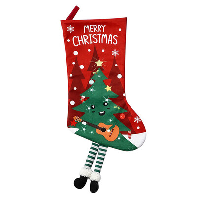 Χριστουγεννιάτικο μενταγιόν με κάλτσες 2024 Νέος Άγιος Βασίλης Χιονάνθρωπος Χριστουγεννιάτικες κάλτσες Χαριτωμένη διακόσμηση τσάντα δώρου για χριστουγεννιάτικο δέντρο δίπλα στο τζάκι