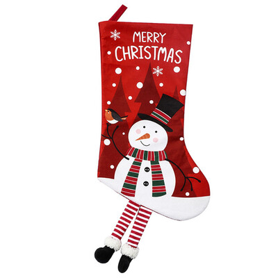 Χριστουγεννιάτικο μενταγιόν με κάλτσες 2024 Νέος Άγιος Βασίλης Χιονάνθρωπος Χριστουγεννιάτικες κάλτσες Χαριτωμένη διακόσμηση τσάντα δώρου για χριστουγεννιάτικο δέντρο δίπλα στο τζάκι