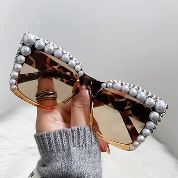 Pearl Frame Brand Luxury γυαλιά ηλίου για γυναίκες Μόδα Vintage τετράγωνα γυαλιά ηλίου UV400 Ανδρικά γυαλιά αποχρώσεις Gafas De Sol Mujer