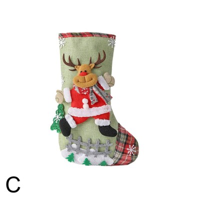 Χριστουγεννιάτικες κάλτσες 2025 Χριστουγεννιάτικο στολίδι Χριστουγεννιάτικη κάλτσα 3D μοτίβο Χριστουγεννιάτικη τσάντα δώρου για παιδιά Χριστουγεννιάτικη διακόσμηση Navidad Πρωτοχρονιά