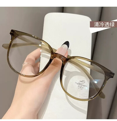 Vintage suur ovaalne ruudukujuline arvutitöö Pruunid prillid, raam, naised, mehed, sinised, heledad prillid, blokeerivad optilised prillid prillid