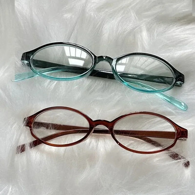 1/2TK Y2K Tüdrukute Retro-ovaalsed Prillid Punased Rohelised Raamis Klaasprillid Dekoratiivsed Anti-sinised Arvutiprillid Mere ääres Sõitmine