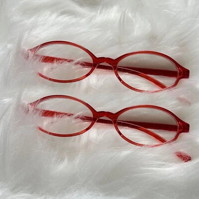 1/2TK Y2K Tüdrukute Retro-ovaalsed Prillid Punased Rohelised Raamis Klaasprillid Dekoratiivsed Anti-sinised Arvutiprillid Mere ääres Sõitmine