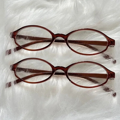1/2TK Y2K Tüdrukute Retro-ovaalsed Prillid Punased Rohelised Raamis Klaasprillid Dekoratiivsed Anti-sinised Arvutiprillid Mere ääres Sõitmine
