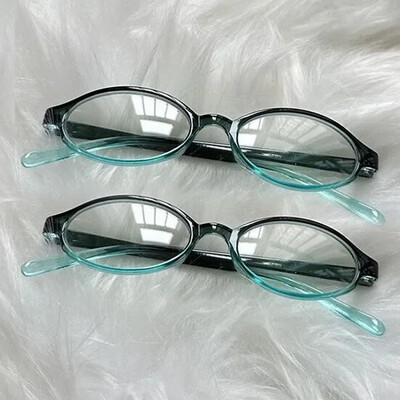 1/2TK Y2K Tüdrukute Retro-ovaalsed Prillid Punased Rohelised Raamis Klaasprillid Dekoratiivsed Anti-sinised Arvutiprillid Mere ääres Sõitmine