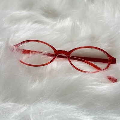 1/2TK Y2K Tüdrukute Retro-ovaalsed Prillid Punased Rohelised Raamis Klaasprillid Dekoratiivsed Anti-sinised Arvutiprillid Mere ääres Sõitmine