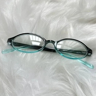 1/2TK Y2K Tüdrukute Retro-ovaalsed Prillid Punased Rohelised Raamis Klaasprillid Dekoratiivsed Anti-sinised Arvutiprillid Mere ääres Sõitmine