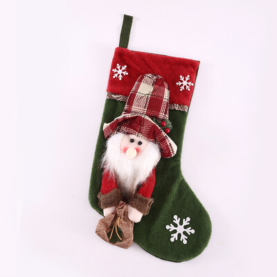 1 vnt. Nauji kalėdiniai saldainiai kalėdinių kojinių papuošalų dovanų maišelis Aukščiausios kokybės Kalėdų senelis Sniego senelis Briedžio kojinės Kalėdų dovanų krepšys Dekoratyvinis