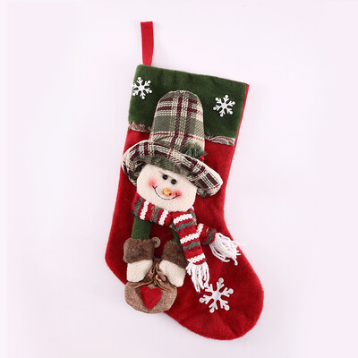 1 vnt. Nauji kalėdiniai saldainiai kalėdinių kojinių papuošalų dovanų maišelis Aukščiausios kokybės Kalėdų senelis Sniego senelis Briedžio kojinės Kalėdų dovanų krepšys Dekoratyvinis