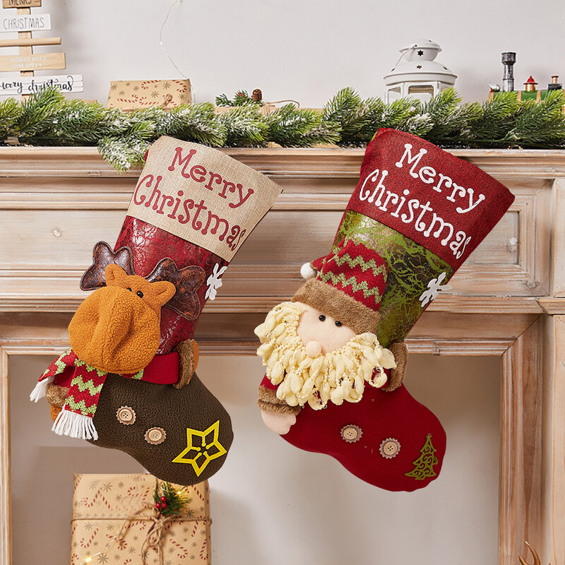 Χριστουγεννιάτικες κάλτσες Σακί Χριστουγεννιάτικο δώρο Τσάντα καραμέλα Χριστουγεννιάτικα διακοσμητικά για το σπίτι χιονάνθρωπος Άγιος Βασίλης Κάλτσα Πρωτοχρονιάς Διακόσμηση Χριστουγεννιάτικου Δέντρου