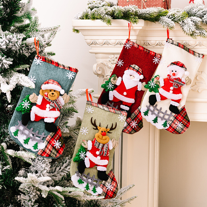 Χριστουγεννιάτικες κάλτσες Άγιος Βασίλης με καραμέλα από άλκες τσάντα δώρου Διακοσμητικό χριστουγεννιάτικο δέντρο Κρεμαστό μενταγιόν 2025 Πρωτοχρονιάτικο Χριστουγεννιάτικο Στολίδι