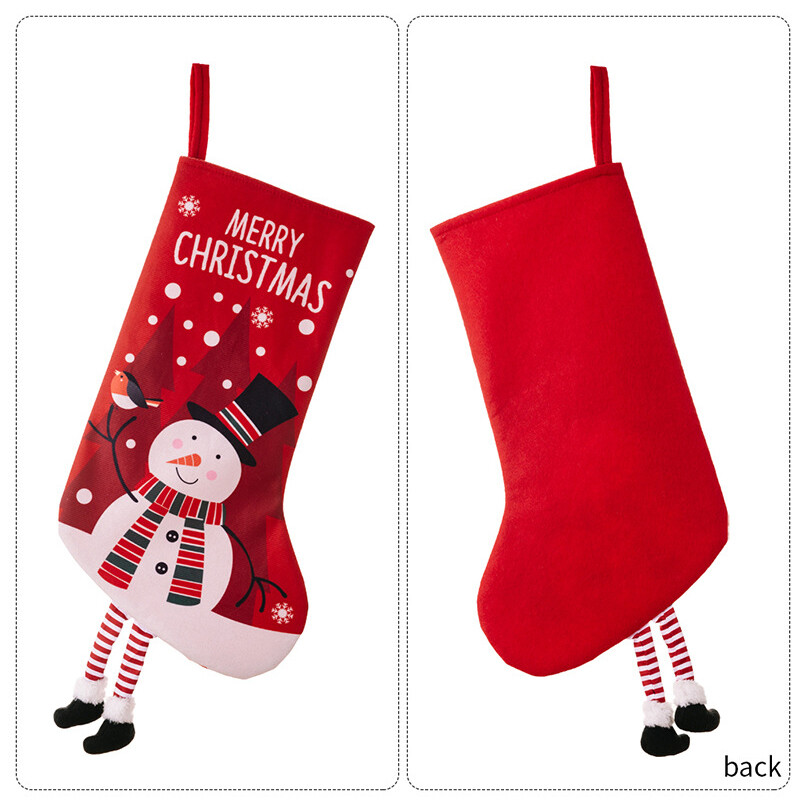 Lielas Ziemassvētku zeķes Sarkanas Zaļas Kājas Piekārtas Ziemassvētku vecīša Sniegavīrs Dāvana Zeķes Ziemassvētku eglītes rotājums Kamīna kulons Jaungada dāvana