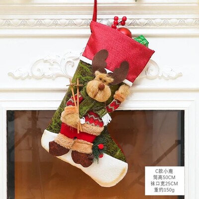 1PC 2025/43 Styles Χριστουγεννιάτικες μεγάλες μπότες Διακοσμήσεις για χριστουγεννιάτικο δέντρο Τσάντα καραμέλα Άγιος Βασίλης Άλκη Χιονάνθρωπος Χριστουγεννιάτικη κάλτσα