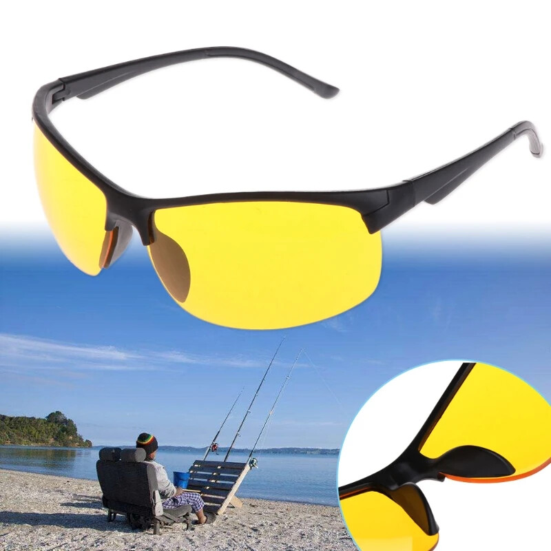 Pretbrilles Braukšanai Makšķerēšanai Riteņbraukšanai Āra saulesbrilles Aizsardzība Unisex UV400 Yellow Lens Sporta aizsargbrilles