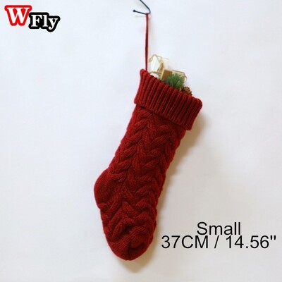 Χριστουγεννιάτικες πλεκτές κάλτσες Διακόσμηση φεστιβάλ καραμέλα Τσάντα δώρου Τζάκι Χριστουγεννιάτικο δέντρο Κρεμαστά στολίδια Διακόσμηση Κόκκινη Λευκή Χριστουγεννιάτικη Κάλτσα