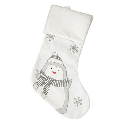 Karácsonyi hóember róka harisnya karácsonyi díszek fehér plüss cukorka zokni ajándék táskák karácsonyfa kandalló díszítés