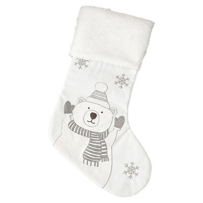 Karácsonyi hóember róka harisnya karácsonyi díszek fehér plüss cukorka zokni ajándék táskák karácsonyfa kandalló díszítés