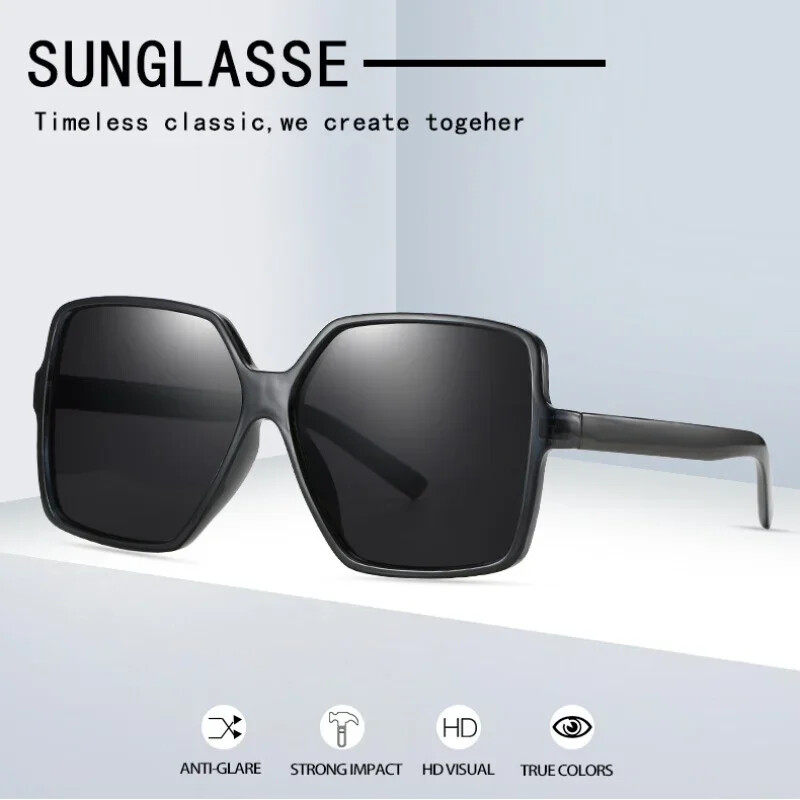 Mood Naiste ülisuured päikeseprillid, gradientplastist brändi disainer Naiste päikeseprillid Uv400 prillid naistele ülisuured polariseeritud prillid