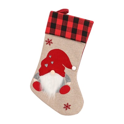 Bezsejas lelles Ziemassvētku zeķes Plīša rūķu konfekšu zeķes Ziemassvētku eglītes kulonu dāvanu maisiņš