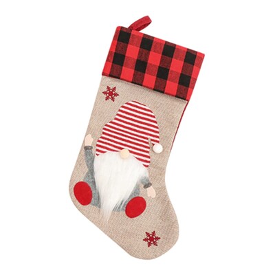 Bezsejas lelles Ziemassvētku zeķes Plīša rūķu konfekšu zeķes Ziemassvētku eglītes kulonu dāvanu maisiņš