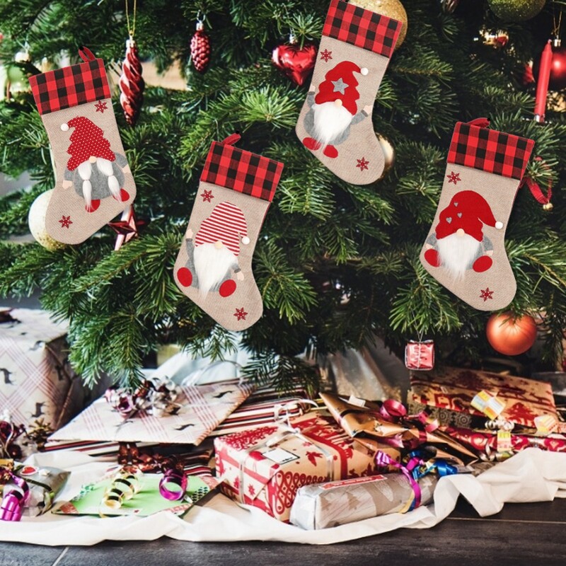 Kalėdų puošmena Kalėdų kojinės pakabukas Maži batai Vaikams Naujieji Metai Saldainių krepšys Dovana Židinio medžio papuošalai